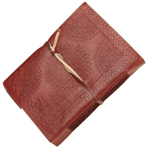 Armory Replicas Handcrafted Leather Bound Journal | Floral Embossed Diary with 192 Recycled Pages | Perfect for Thoughts and Reflections