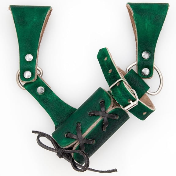 Armory Replicas Handcrafted Leather Sword Frog – Medieval Costume LARP Adjustable Buckle & Corded Weapon Belt Holster Holder