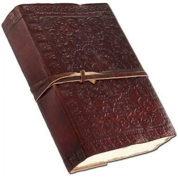 Armory Replicas Handmade Leather Journal Medieval Renaissance Diary with Parchment Paper, 6.3 x 4.7, Vintage Notebook with Natural Binding & Bookmark