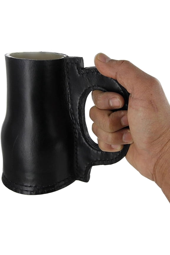 Handmade Leather Pale Ale Jacks Tankard Made from tanned Jack leather in black color100% Handcrafted Leather Tankard Capacity: 20 to 24 oz