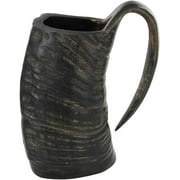 Armory Replicas Handmade Norse Elite Water Buffalo Horn Drinking Mug Traditional Vessel for Mead, Wine, and Ale Sealed Water-Tight with Food-Grade Epoxy Features a Hand-Polished Flat Bottom