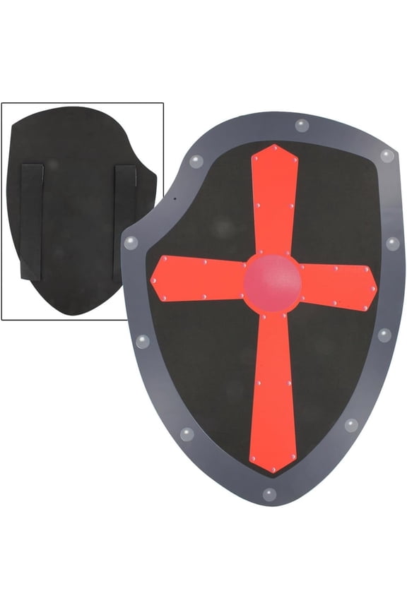21 Iron Cross Medieval Foam Shield Lightweight LARP & Cosplay Prop with Adjustable Nylon Straps