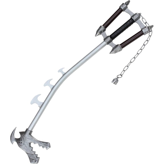 Armory Replicas Fantasy Metal Key Cosplay Prop, Dragon Head Steel Replica with Chain & Wrapped Grip for Costume, Display & Collectors
