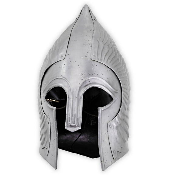 Armory Replicas Last Bastion 18G Forged Steel Movie Replica Helm Tapered Top Helmet Costume Cosplay Helm w/Leather Liner & Adjustable Chin Strap