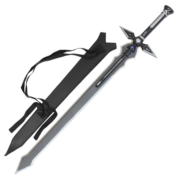 Armory Replicas 40" Anime-Inspired Black Display with Jewel Detail & Leather Cover Collector's Prop
