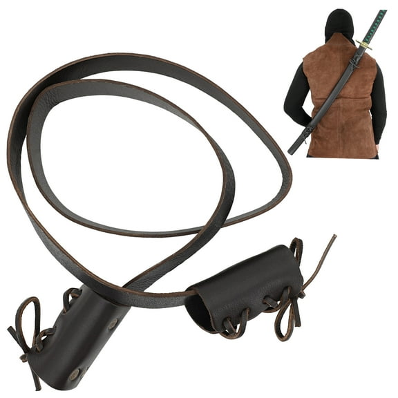 Armory Replicas Leather Medieval Baldric Brown Sling Sheath Adjustable Sword Holder for Cosplay & Reenactments