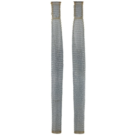 Armory Replicas Leg Pair Chainmail Silver/Gold - Full Leg Coverage with Gold Ring Line, 10/16 Ring Size, Approx. 5.1 kg