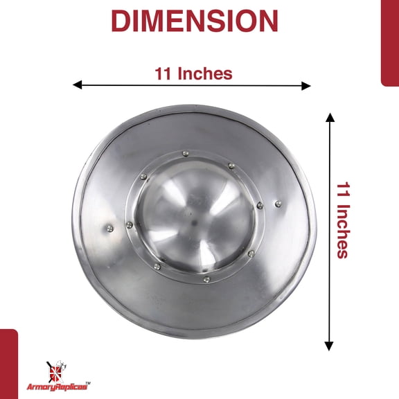 Armory Replicas Medieval Archers Combat Buckler Shield Crafted from 18 gauge iron for lightweight yet effective defense Nimble and light, perfect for deflecting and blocking opponents' attacks