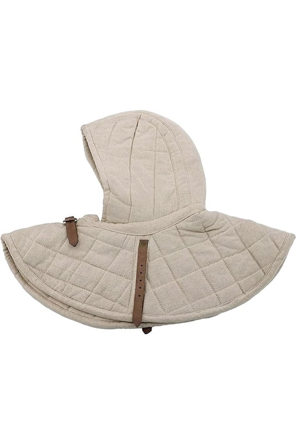 Cotton Padded Collar Armor and Cap, Heavy Padded Medieval Arming Set with Shock Absorption for Knight Armor, Reenactment, LARP, Cosplay & Costume