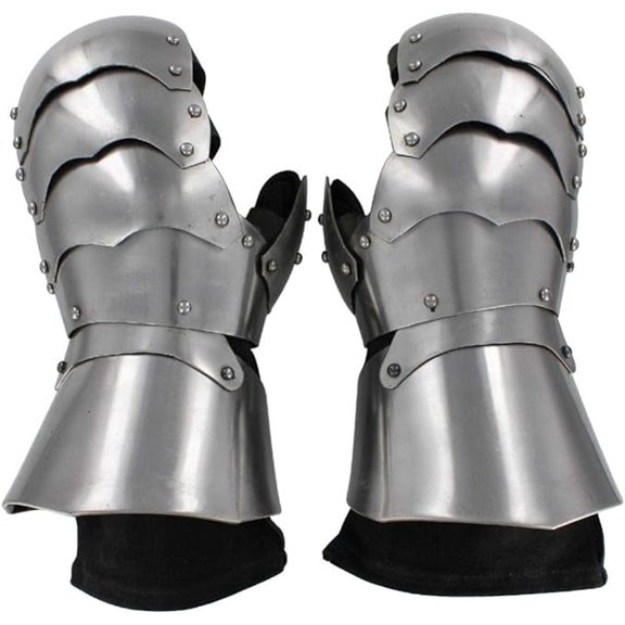 Armory Replicas Medieval Armor Clamshell Steel Gauntlets with Gloves