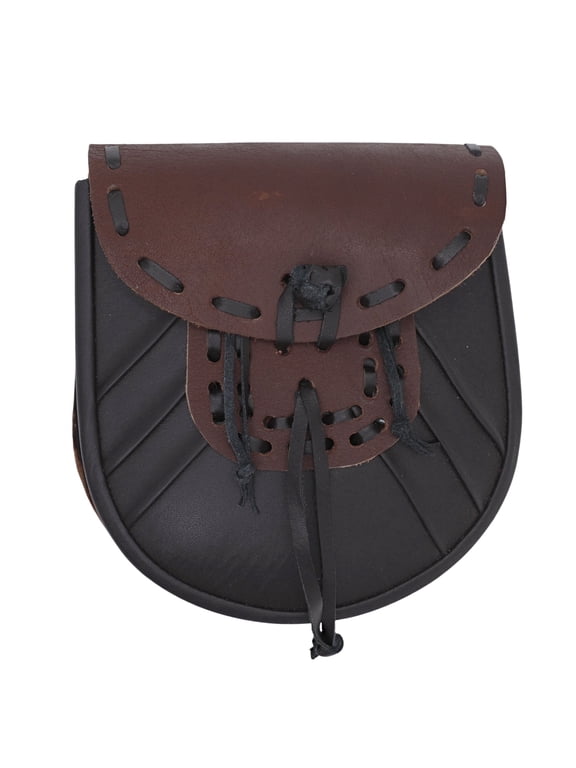 Highland Scots Leather Sporran Handmade Brown Kilt Pouch with Tassel Design Scottish Costume Accessory