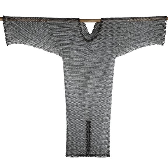 Armory Replicas Medieval Chainmail Armor Shirt, Medium, Full Sleeve, Silver & Black Steel Rings