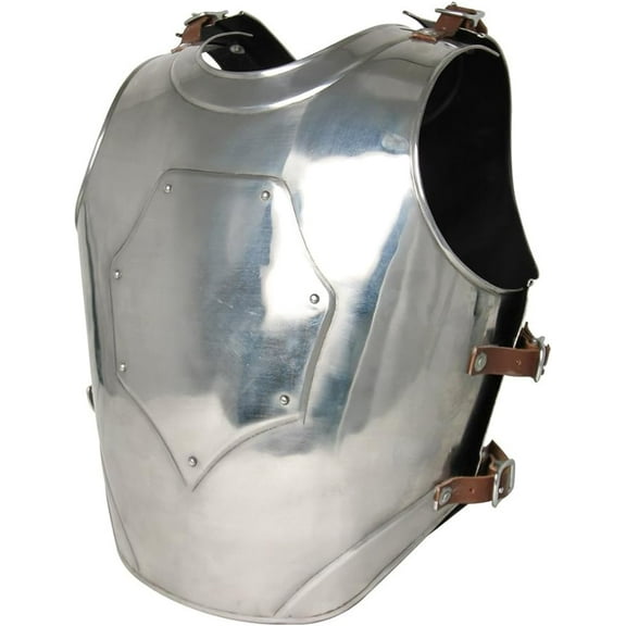 Armory Replicas Medieval Costume Cuirass Body Armor with Adjustable Leather Straps (20" Breastplate, 20.5" Back Plate)