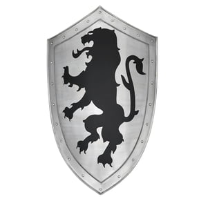 Armory Replicas Medieval Dragon Shield for Reenactment & Cosplay - 28" x 18" 20 Gauge Mild Steel, Polished Finish, Durable Armor with Handle & Belt