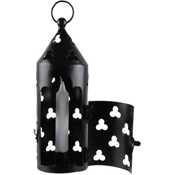 Armory Replicas Medieval Farming Lantern Hand Forged Cast Iron Candle Holder Blackened Antique Finish