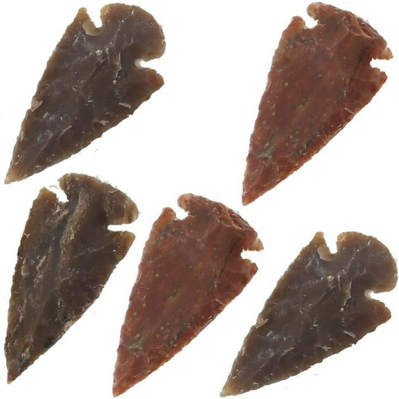 Armory Replicas Medieval Flint Agate Arrowhead 5-Piece Set 2 Inch Perfect for Historical Replicas or Decorative Displays Adds Authenticity to Archery Collections