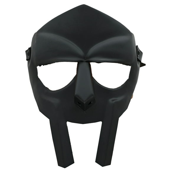 Armory Replicas MF Doom Face Mask Replica Black 18-Gauge Steel Madvillian Mask with Leather Strap