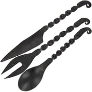 Armory Replicas Medieval Inspired Iron Cutlery Set Blackened Antique Finish Knife Fork Spoon