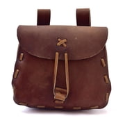 Armory Replicas Medieval Leather Pouch with Leather String Clasp Authentic Lord of Battles Design for Cosplay