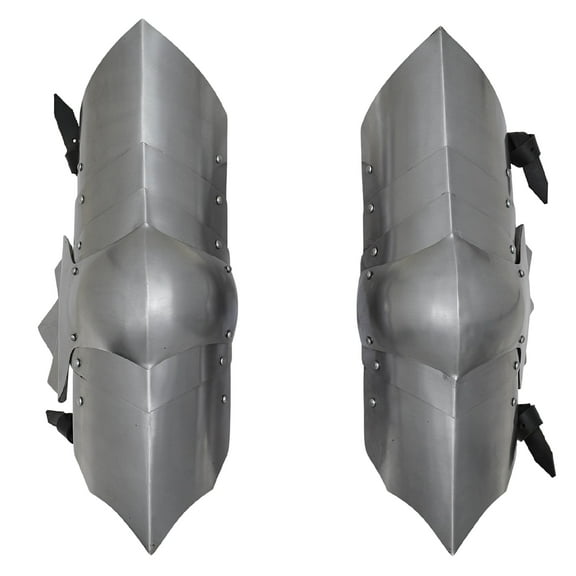 Armory Replicas Medieval Leg Armor | 18G Polished Steel Leg Guard with Belt & Buckle for LARP, Reenactment & Cosplay