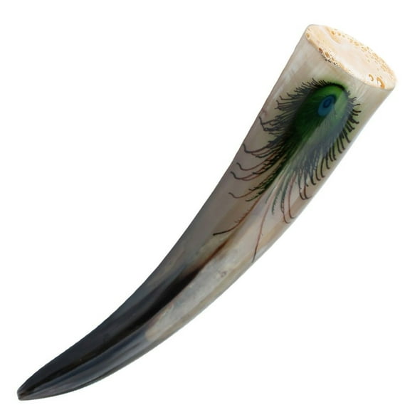 Armory Replicas Medieval Peacock Feasting Horn – Handcrafted Natural Horn, Polished Inside & Out