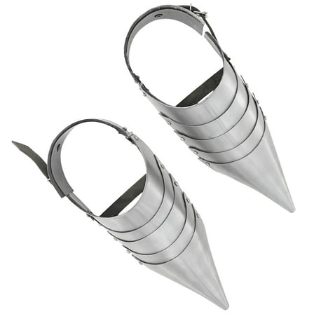 Armory Replicas Medieval Sabaton | 18G Steel Foot Armor with Polished Finish & Leather Straps for LARP & Cosplay