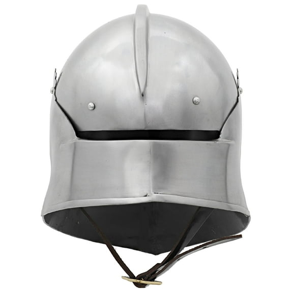 Armory Replicas Medieval Sallet Helmet 18 Gauge Mild Steel with Hinged Faceplate and Leather Liner