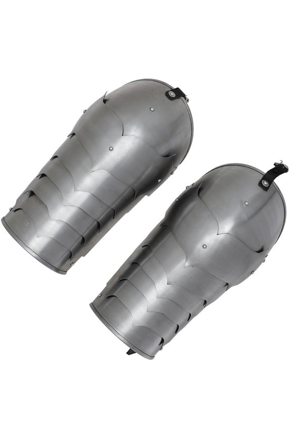 Stylish Medieval Pauldron | 18G Polished Steel Shoulder Armor with Leather Strap for Reenactment & LARP