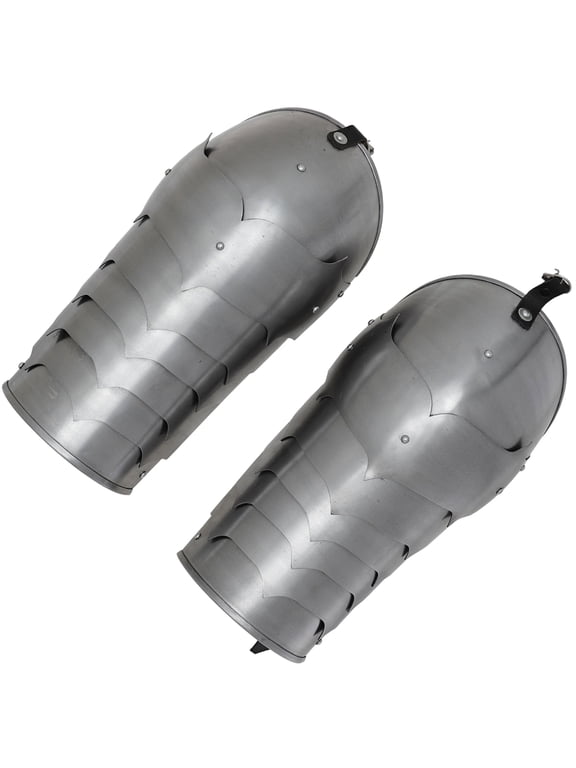 Stylish Medieval Pauldron | 18G Polished Steel Shoulder Armor with Leather Strap for Reenactment & LARP
