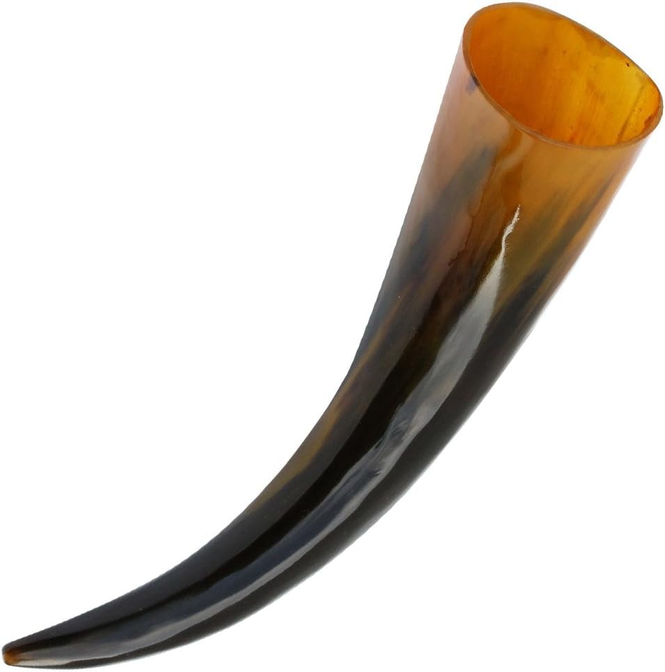 Armory Replicas Medieval Tiger's Eye Warriors Feasting Drinking Horn - Handcrafted Natural Horn, Polished Inside and Out