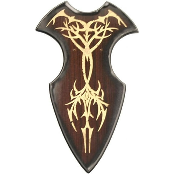 Armory Replicas Medieval Wall Sword Plaque – 15” Universal Wooden Mount with Celtic Gold Design for Sword Display & Home Decor