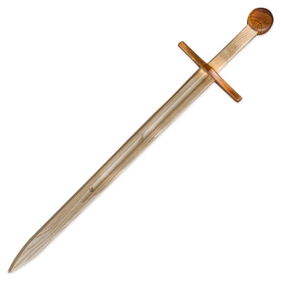 Armory Replicas Medieval Wooden Training Sword Beech Wood, Leather Handle, 34.75 Inches
