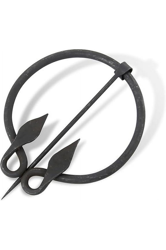 Medieval Woodland Leaf Cloak Pin - Hand-Forged Iron Elven Brooch for Costumes