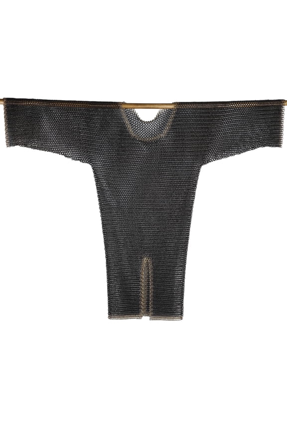 Medieval Chainmail Armor Shirt, Mild Steel Black & Gold Full Sleeve Hauberk, Medium, Large & X-Large for Reenactment, LARP, Cosplay & Display