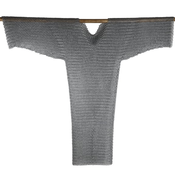 Armory Replicas Medieval Full Sleeve Zinc Butted Chainmail Shirt, Mild Steel Habergeon Armor for Reenactment, LARP, Cosplay & Display, Medium, Large & X-Large