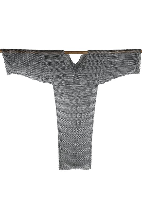 Medieval Full Sleeve Zinc Butted Chainmail Shirt, Mild Steel Habergeon Armor for Reenactment, LARP, Cosplay & Display, Medium, Large & X-Large