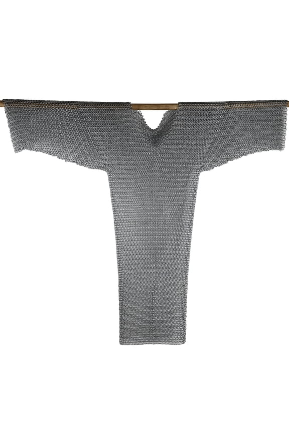 Medium Zinc Full Sleeve Chainmail Shirt | Medieval Butted Ring Armor for Chest & Arm Protection