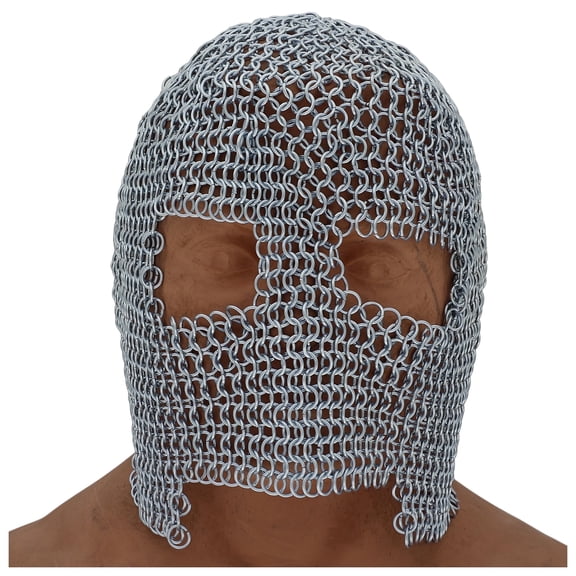 Armory Replicas Mild Steel Butted Ring Chainmail Coif Silver Finish