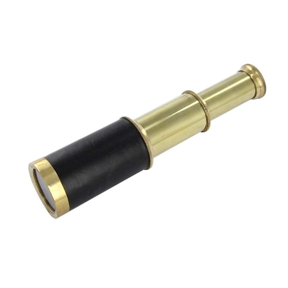 Armory Replicas Mini Brass Telescope with Wooden Storage Box, 3-Section Spyglass with Magnifying Lens