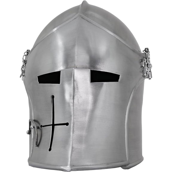 Armory Replicas Premium Italian Medieval Helmets - Barbuta Helm w Visor Lock, Leather Lining & Reinforced Eye Openings