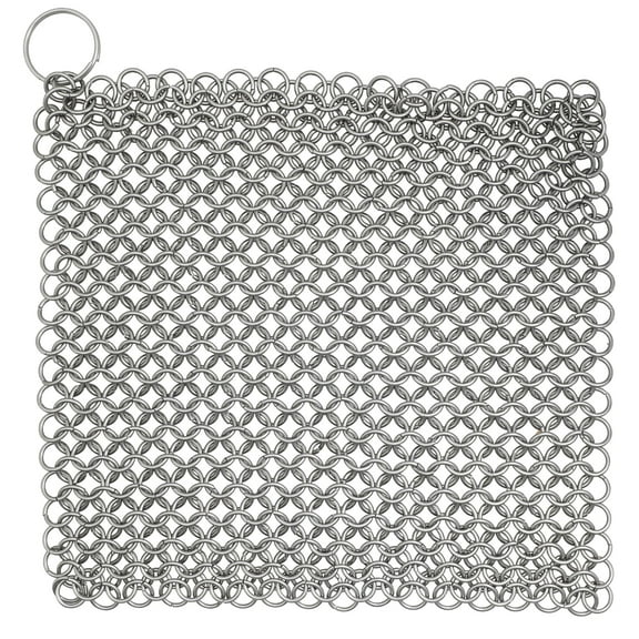 Armory Replicas Premium Stainless Steel Chainmail Scrubber for Cast Iron & Stainless Steel Cookware, 304-Grade, Durable