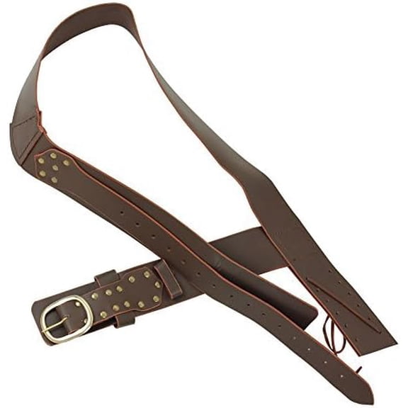 Armory Replicas Queens Guard Medieval Leather Baldric Belt Frog Brown Adjustable Sword Shoulder Hanger for Longswords Claymores Renaissance Fair LARP Cosplay Reenactment