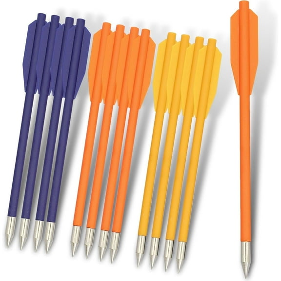 Armory Replicas 6.5 Inch Crossbow Arrows – 12 Pack ABS Bolts for 50-80lb Crossbows, Sharp Tip Design