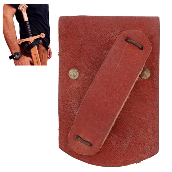 Armory Replicas Right-Handed Sword or Axe Frog – Genuine Rawhide Leather, 9oz, Fits 3.25" Handles