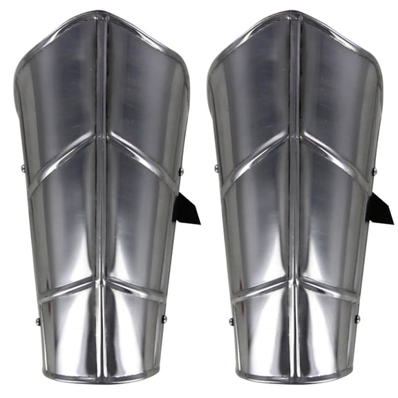 Armory Replicas Siege Warfare Medieval Vambrace Set – 18g Steel Bracers with Leather Straps for Forearm Armor