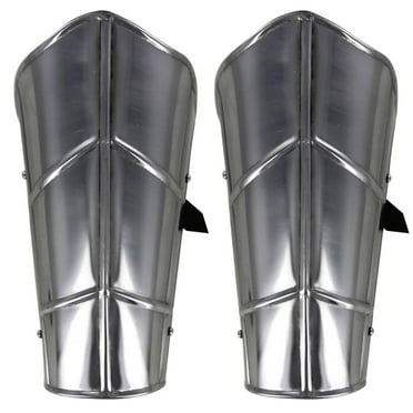 Armory Replicas Siege Warfare Medieval Vambrace Set – 18g Steel Bracers with Leather Straps for Forearm Armor