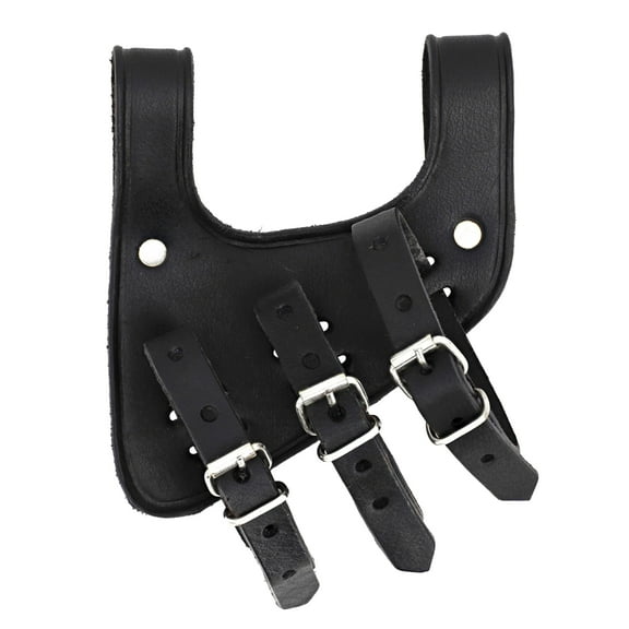 Armory Replicas Skilled Dueler Black Leather 3-Strap Left-Handed Universal Belt Frog for Sword & Dagger Left Handed