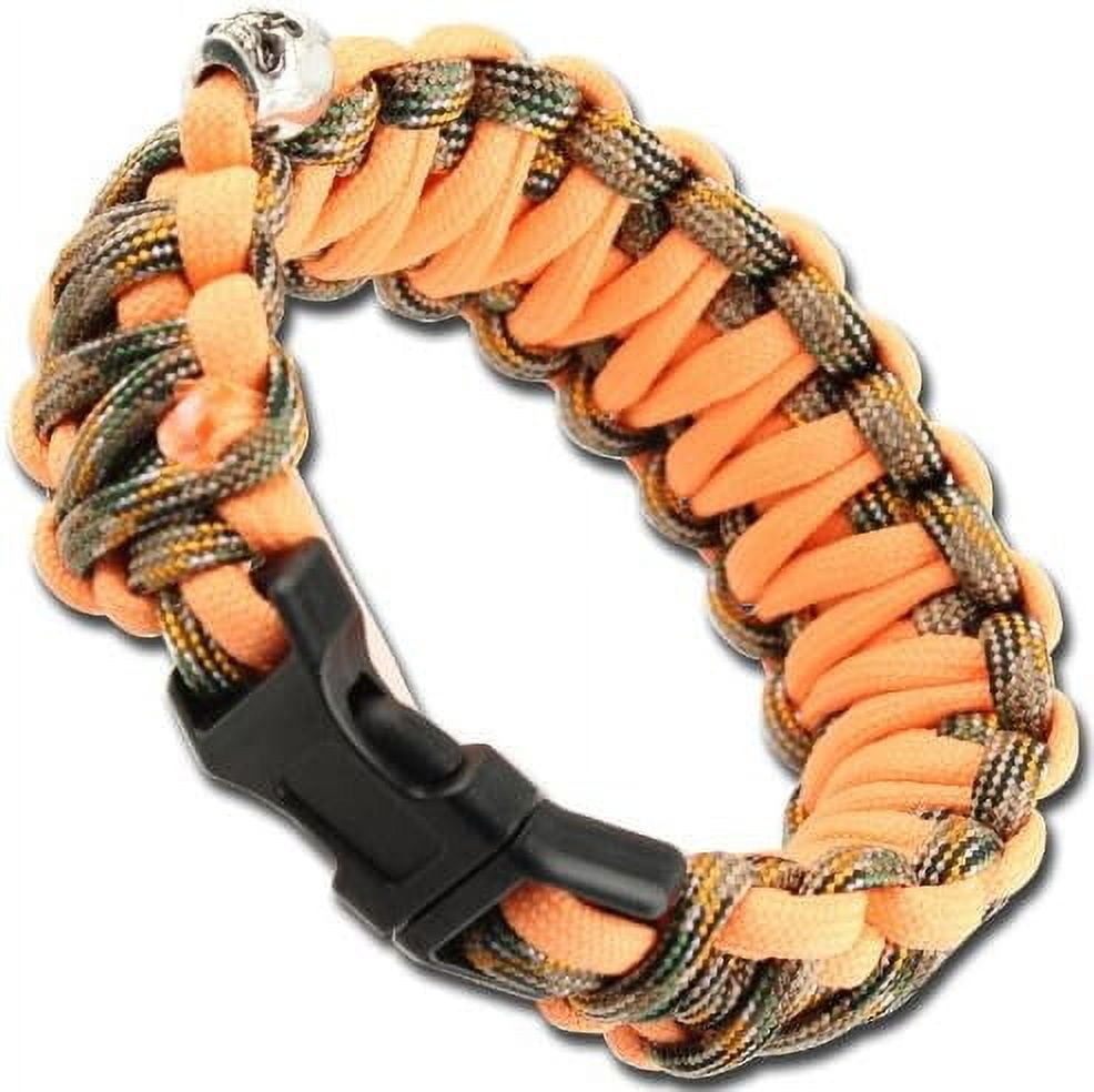 Everbilt 9 Inch Paracord Survival Bracelet - Orange, High-Strength, 7 Feet Of Cord