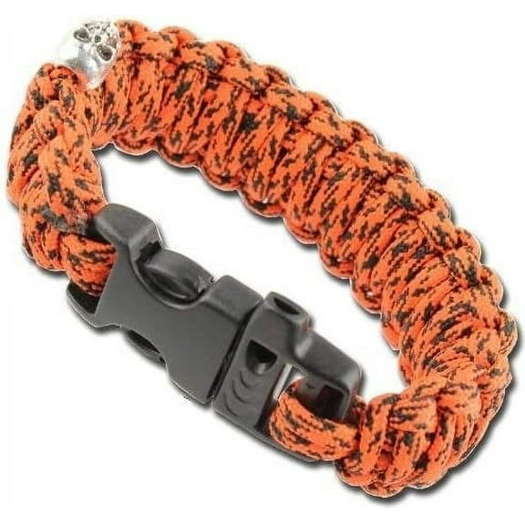 Armory Replicas Skulls Survival Whistle Paracord Bracelet - Atomic Red Camouflage Suitable for camping, hiking, survival situations, and emergencies