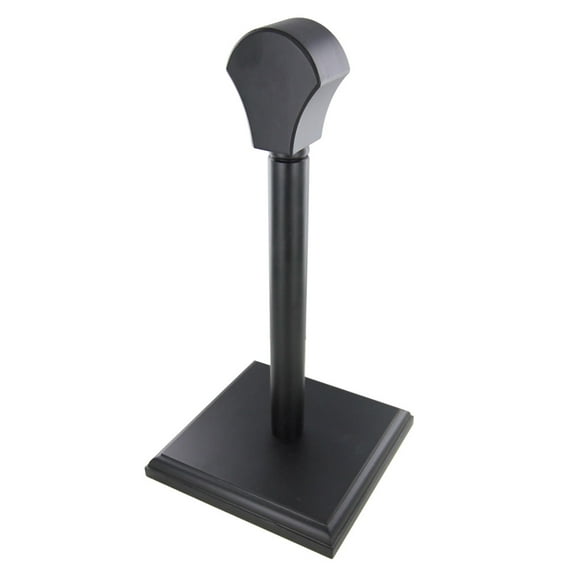 Armory Replicas Sleek Black Satin Wooden Helmet Stand – 16" Display Holder for Hats, Helmets, and Wigs